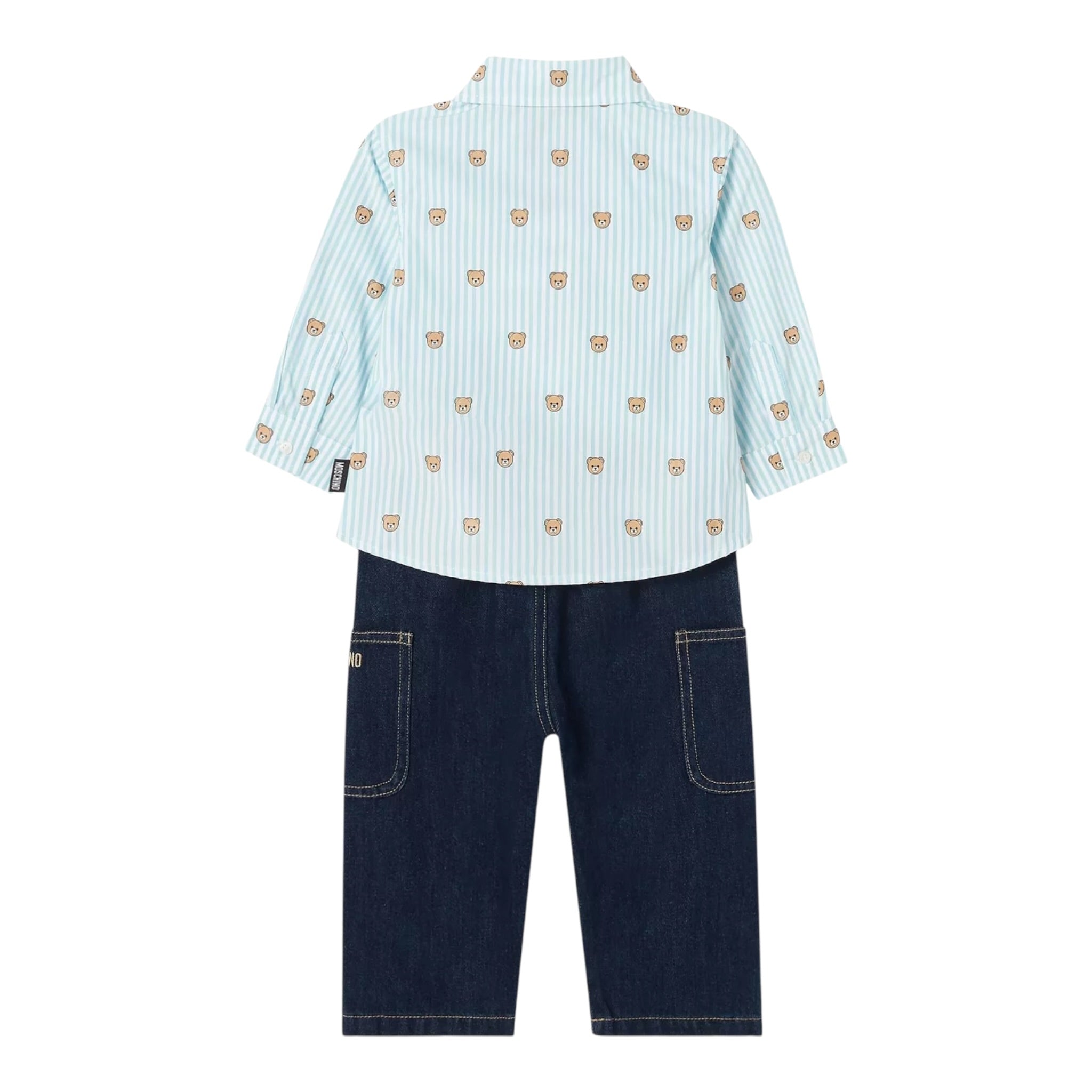 Moschino Completo 2 Pezzi Camicia-Jeans Multicolor per Bambino MUK057 MULTICOLOR MOSCHINO 