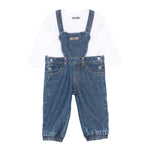 Moschino Completo 2 Shirt-Salopette Blu per Neonato MUK059 BLU MOSCHINO 