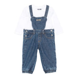 Moschino Completo 2 Shirt-Salopette Blu per Neonato MUK059 BLU MOSCHINO 