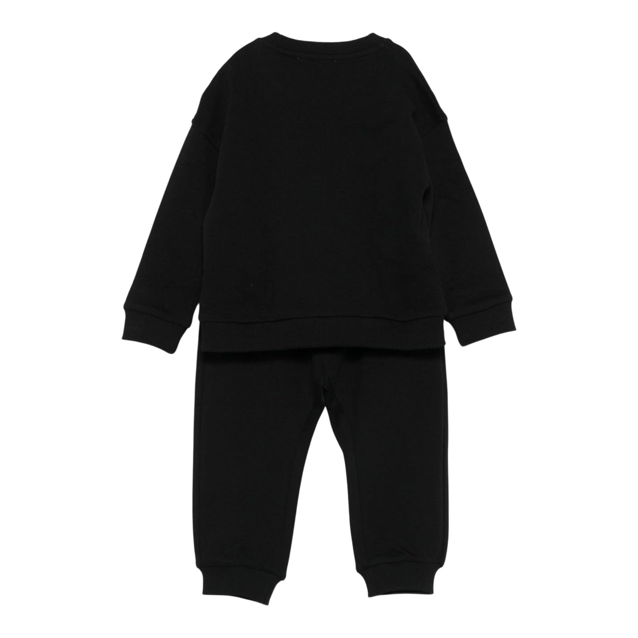 Moschino Completo 2 Pezzi Felpa-Pantalone tinta unita Nero per Neonato MUK05F NERO MOSCHINO 