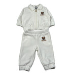 Moschino Completo 2 Pezzi Felpa-Pantalone tinta unita In Ciniglia Panna per Neonato MUK05O PANNA MOSCHINO 
