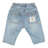 Moschino Jeans tinta unita con Elastico In Vita Azzurro per Neonato MUP05H AZZURRO MOSCHINO 