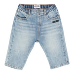 Moschino Jeans tinta unita con Elastico In Vita Azzurro per Neonato MUP05H AZZURRO MOSCHINO 