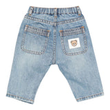 Moschino Jeans tinta unita con Elastico In Vita Azzurro per Neonato MUP05HXX AZZURRO MOSCHINO 