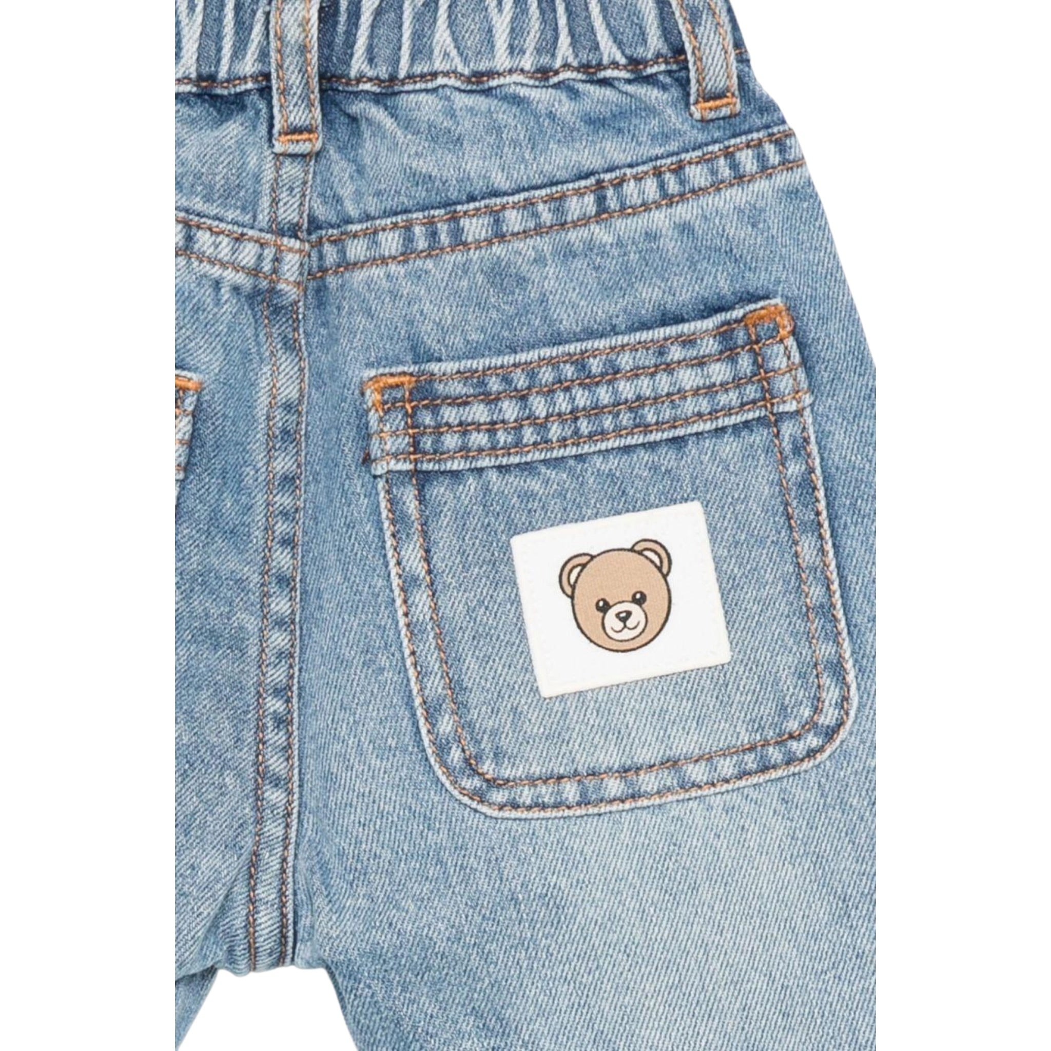 Moschino Jeans tinta unita con Elastico In Vita Azzurro per Neonato MUP05HXX AZZURRO MOSCHINO 
