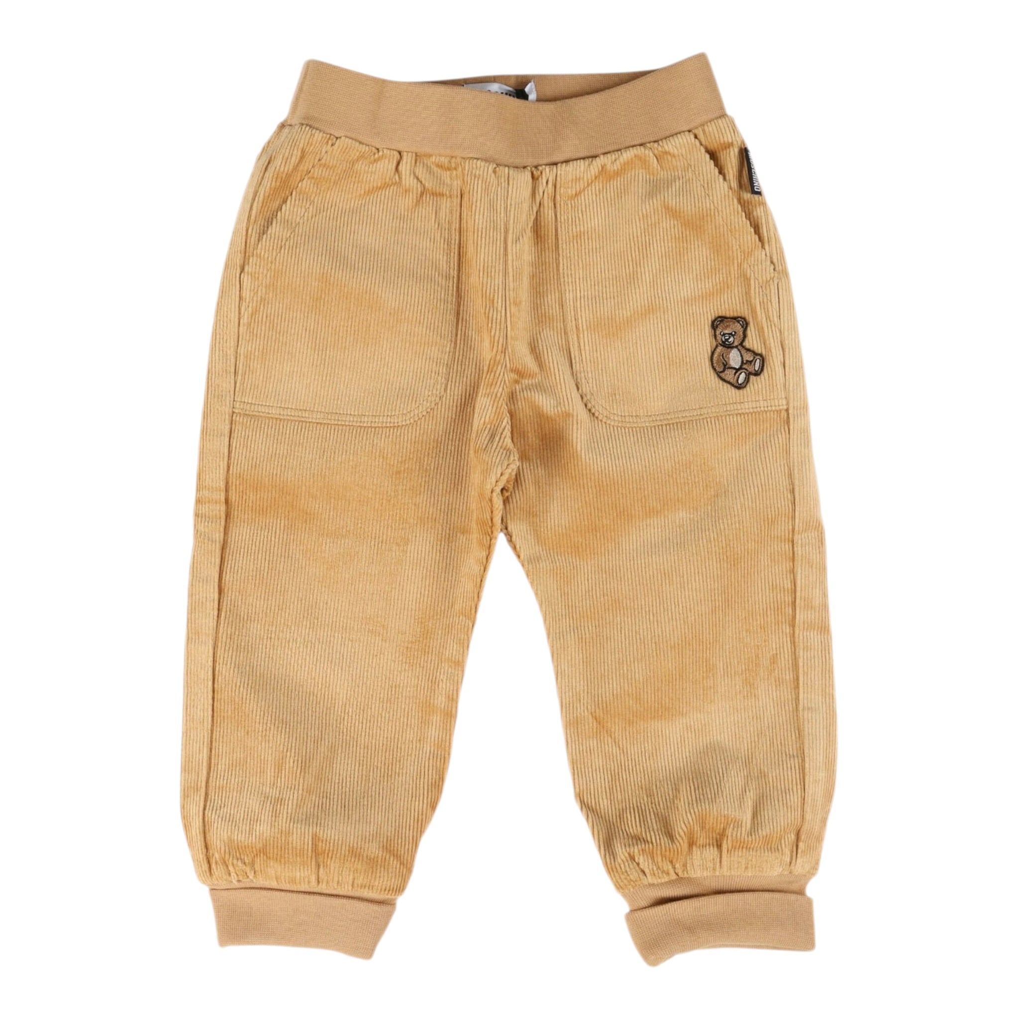 Moschino Pantalone tinta unita In Velluto Cammello per Neonato MUP05I CAMMELLO MOSCHINO 