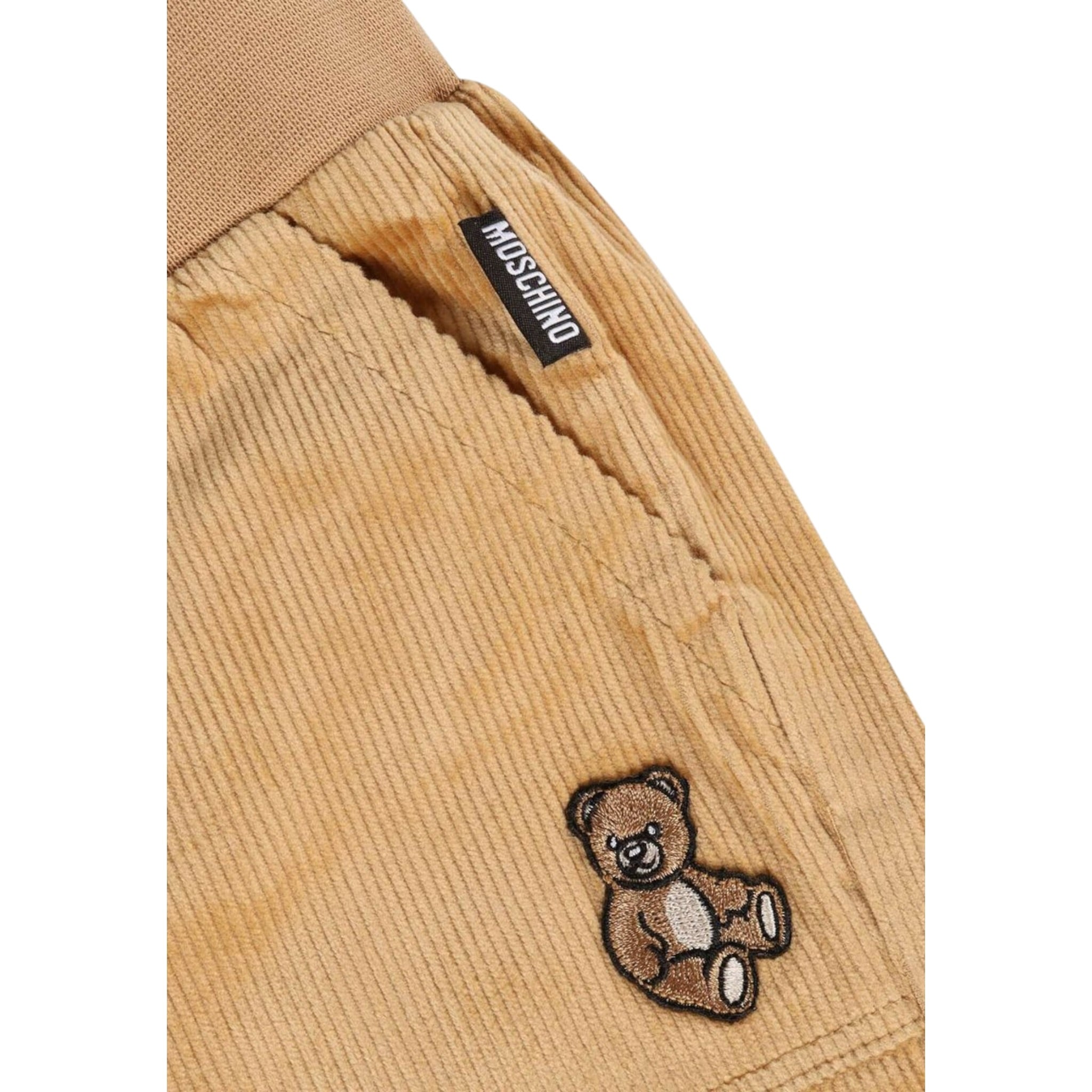 Moschino Pantalone tinta unita In Velluto Cammello per Neonato MUP05I CAMMELLO MOSCHINO 