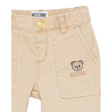 Moschino Pantalone tinta unita con Tasche Beige per Neonato MUP05LNX BEIGE MOSCHINO 