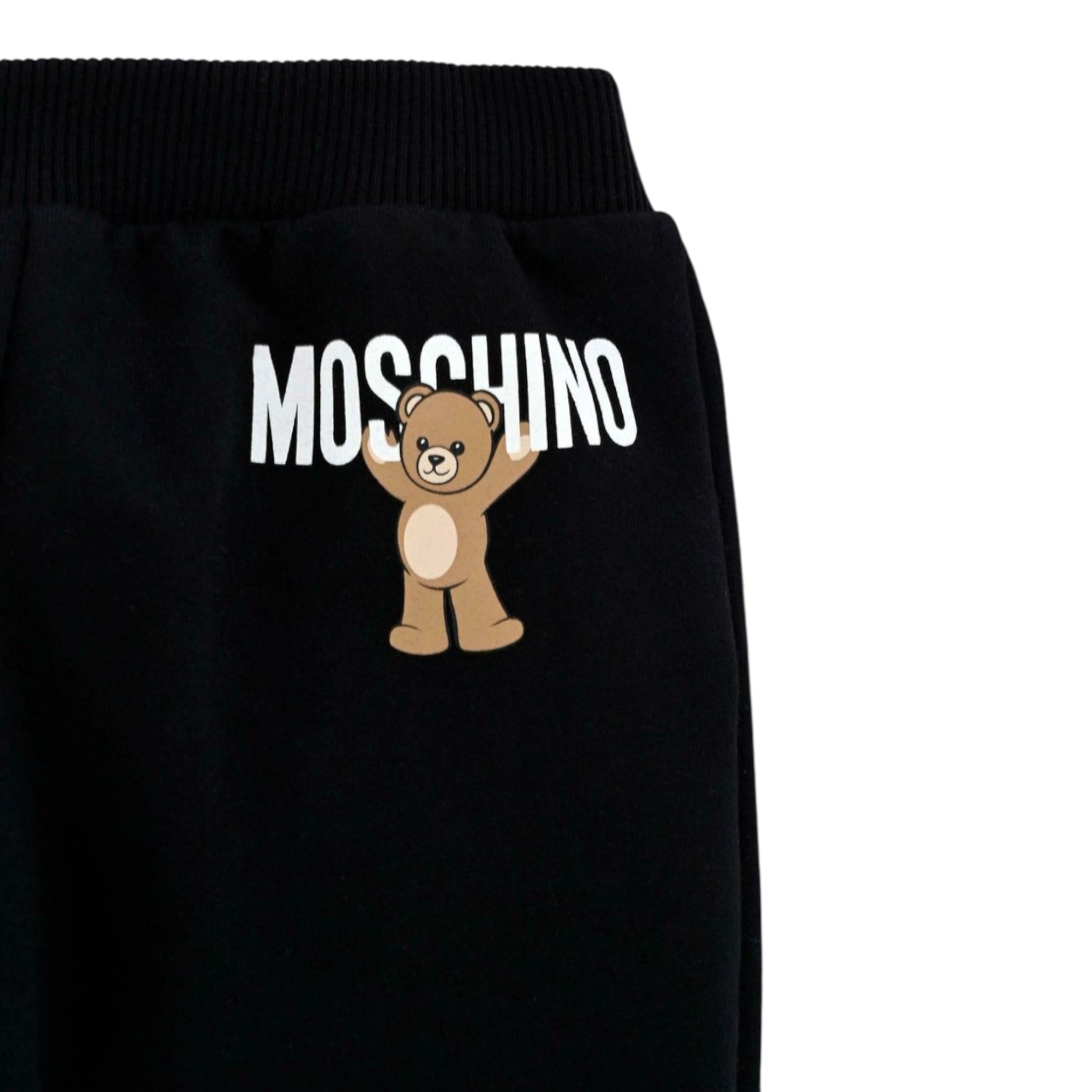 Moschino Pantalone Tuta tinta unita con Logo Nero per Neonato MUP05P NERO MOSCHINO 