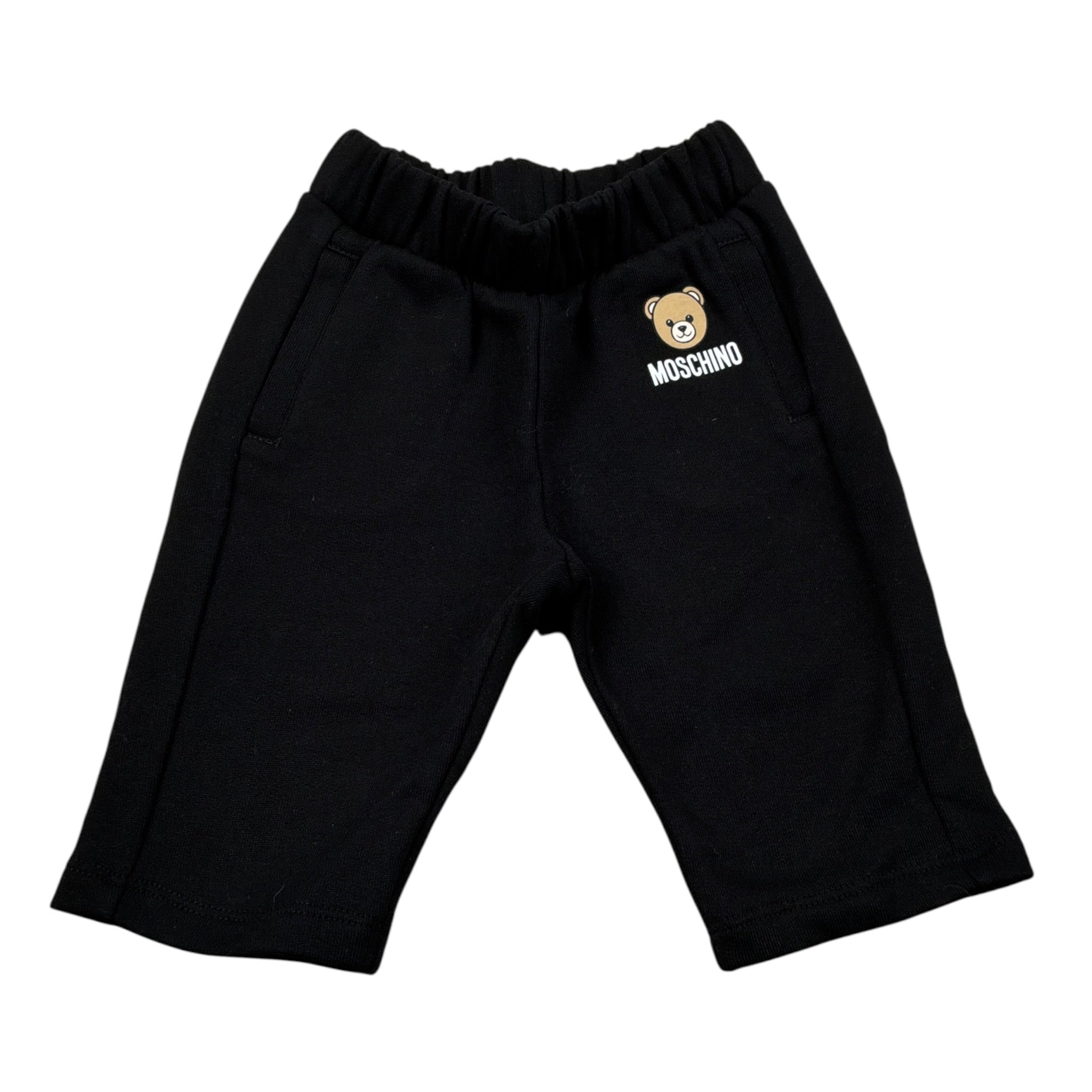 Moschino Pantalone Tuta tinta unita con Logo Nero per Neonato MUP05X NERO MOSCHINO 
