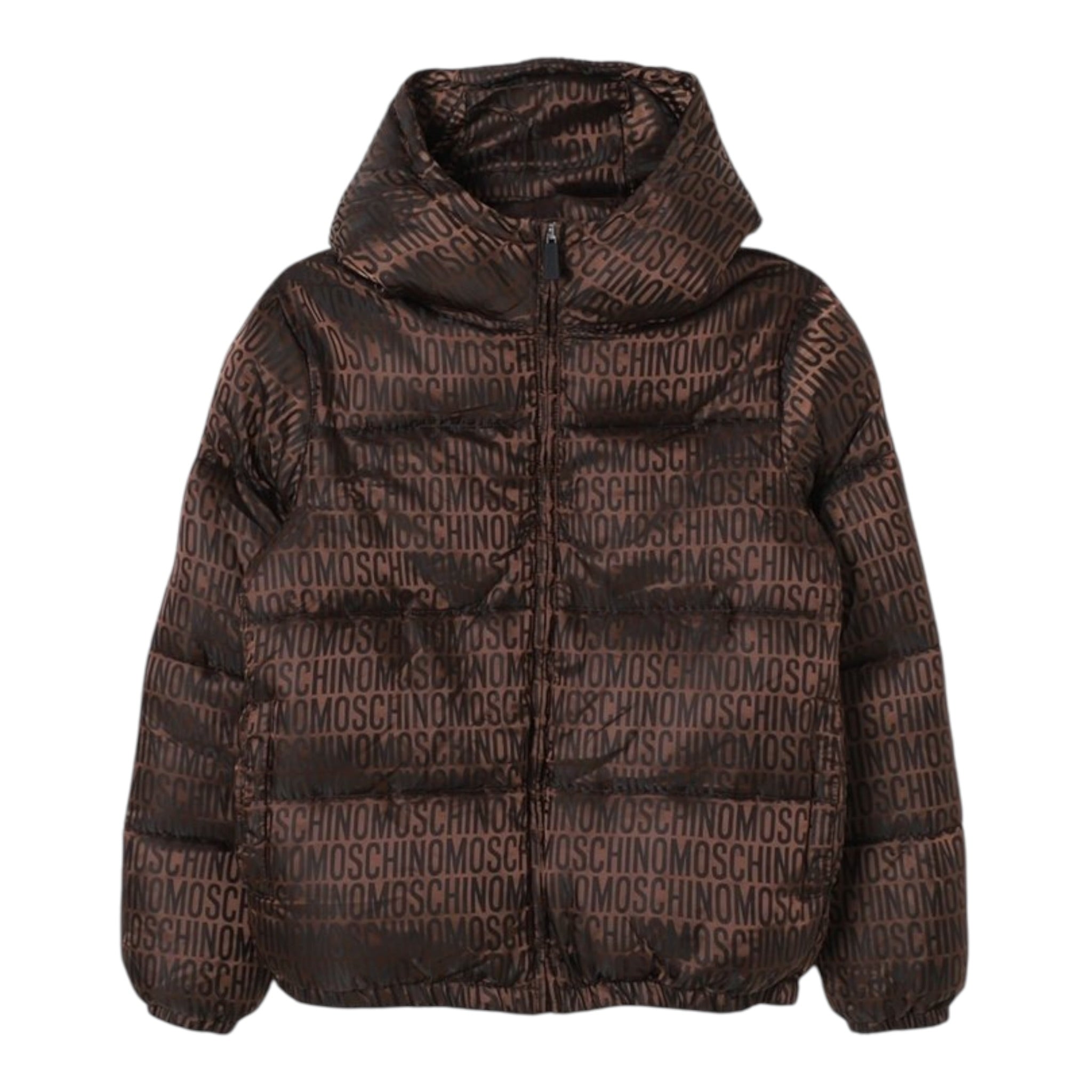 Moschino Giubbino tinta unita con Cappuccio Marrone per Neonato MUS02O MARRONE MOSCHINO 