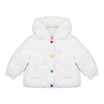 Moschino Giubbino tinta unita con Cappuccio E Bottoni Bianco per Neonato MUS030 BIANCO MOSCHINO 
