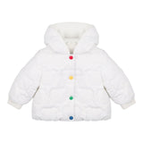 Moschino Giubbino tinta unita con Cappuccio E Bottoni Bianco per Neonato MUS030 BIANCO MOSCHINO 