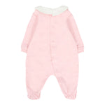 Moschino Tutina Manica Lunga tinta unita con Logo Rosa per Neonata MUT04IA ROSA MOSCHINO 
