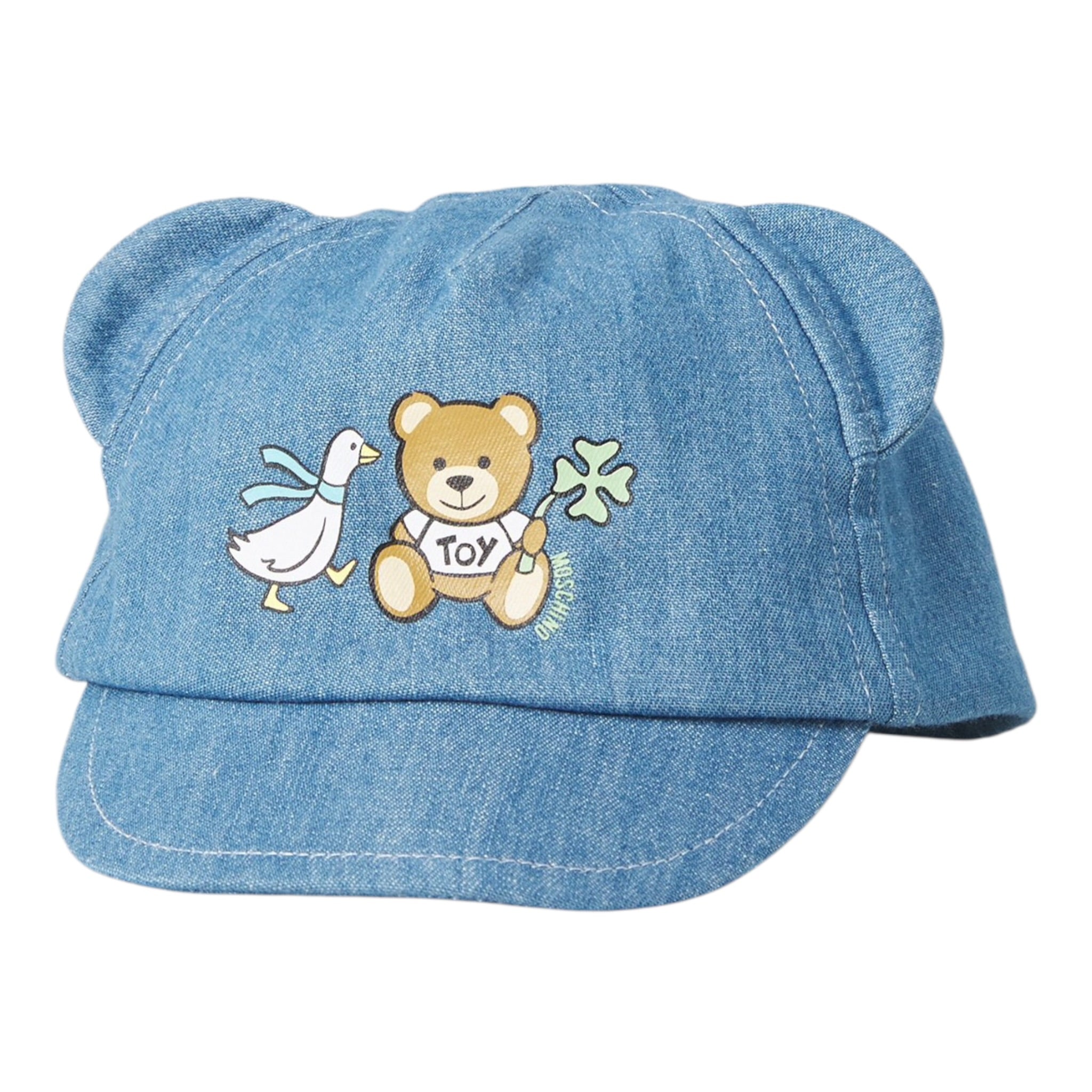 Moschino Berretto tinta unita In Denim Azzurro per Neonato MUX057 AZZURRO MOSCHINO 