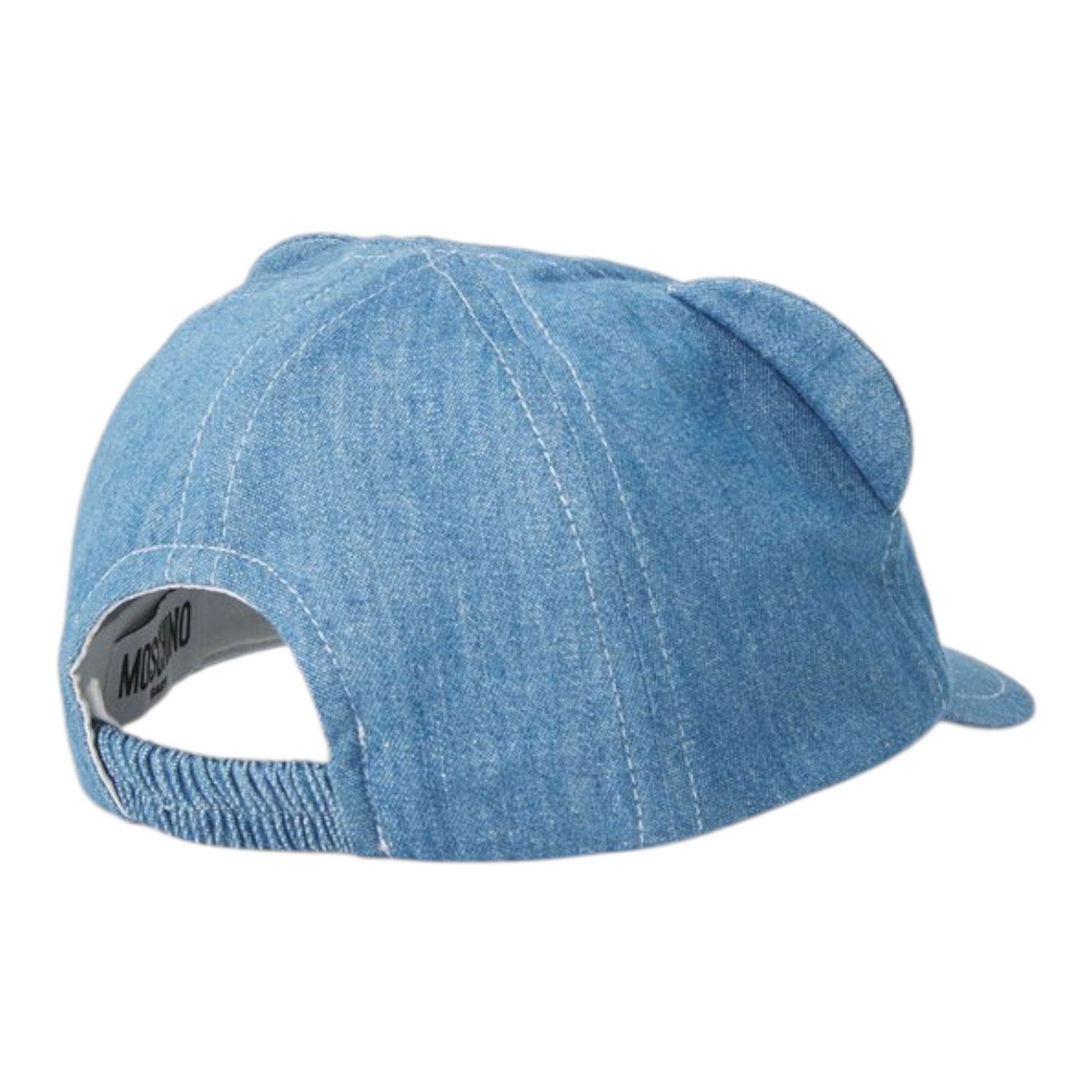 Moschino Berretto tinta unita In Denim Azzurro per Neonato MUX057 AZZURRO MOSCHINO 