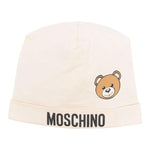 Moschino Cappello tinta unita con Logo Beige per Neonata MUX05A BEIGE MOSCHINO 