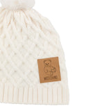 Moschino Cappello tinta unita con Logo Panna per Neonato MUX05J PANNA MOSCHINO 