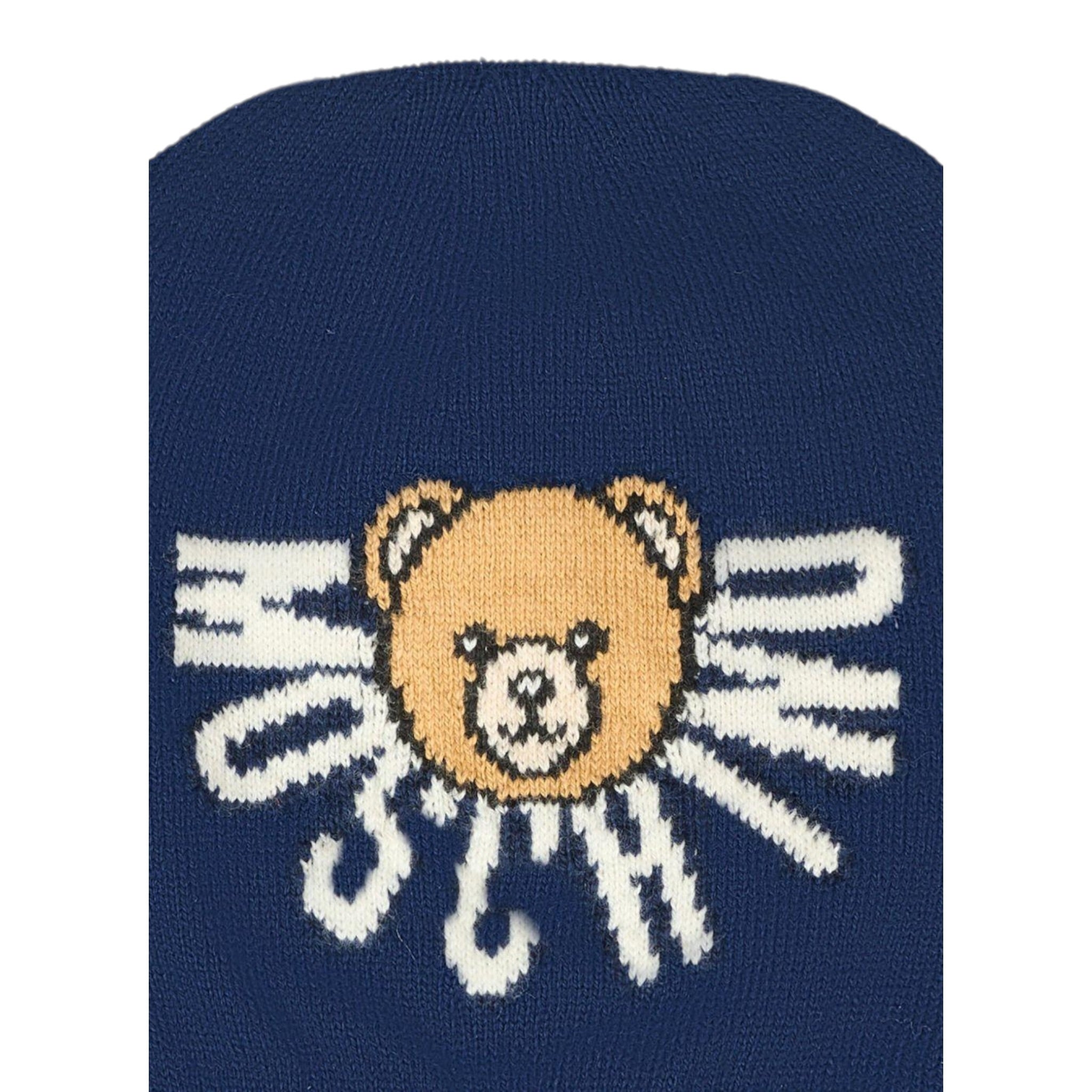 Moschino Cappello tinta unita con Ricamo Logo Blu per Neonato MUX05K BLU MOSCHINO 