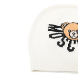 Moschino Cappello tinta unita con Ricamo Logo Panna per Neonato MUX05K PANNA MOSCHINO 