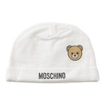 Moschino Cappello tinta unita con Logo Bianco per Neonato MUX05L BIANCO MOSCHINO 