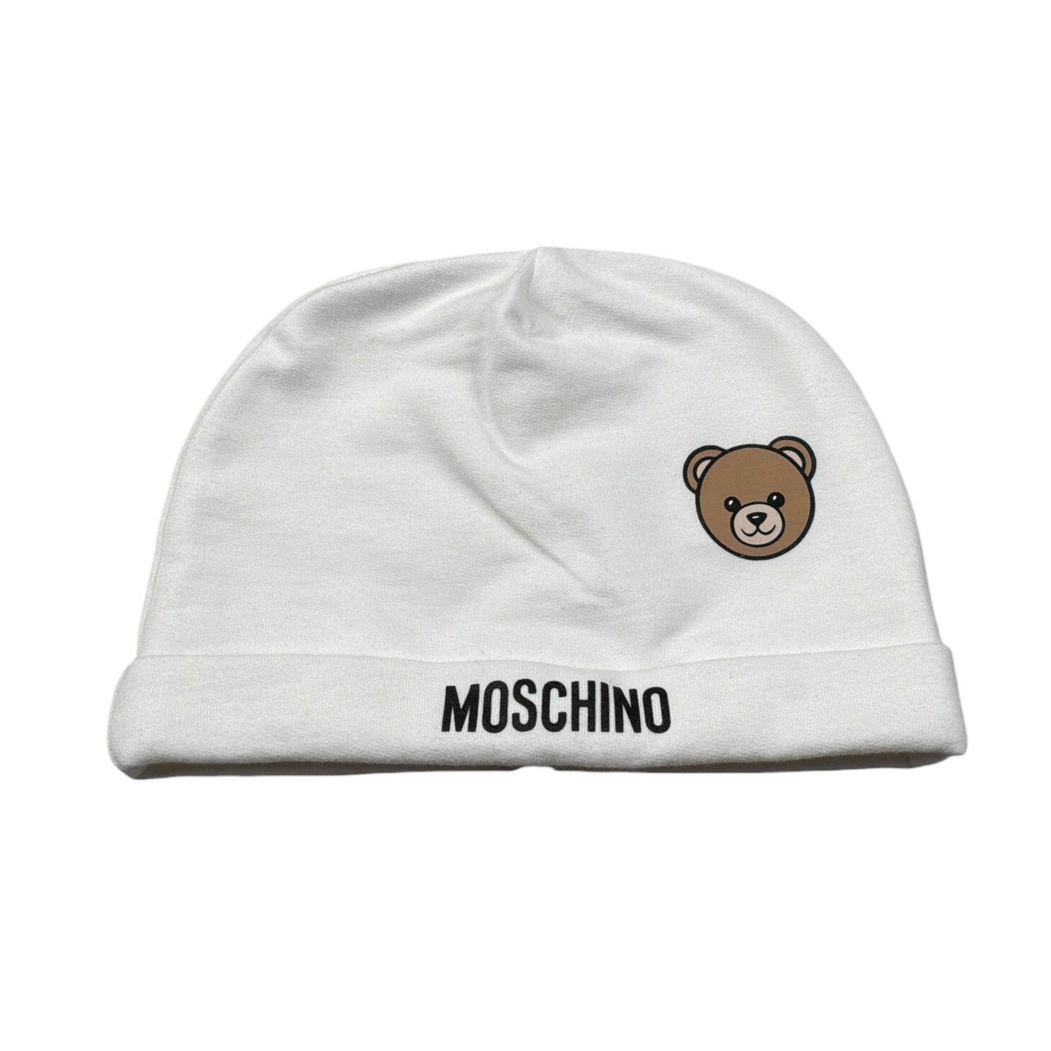 Moschino Cappello tinta unita con Logo Bianco per Neonato MUX05LXX BIANCO MOSCHINO 