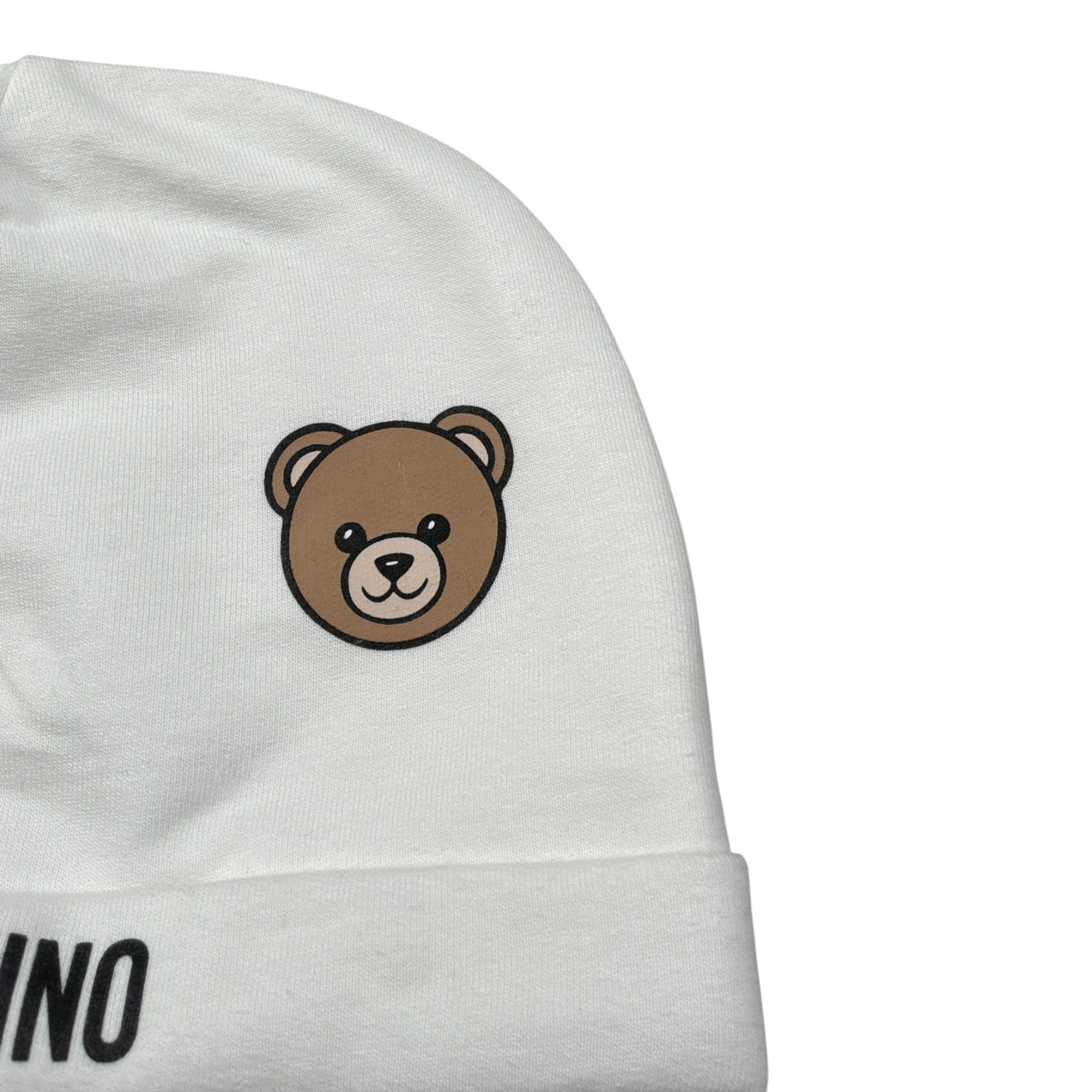 Moschino Cappello tinta unita con Logo Bianco per Neonato MUX05LXX BIANCO MOSCHINO 