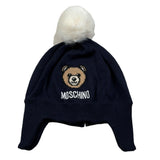 Moschino Cappello tinta unita con Logo Blu per Neonato MUX064 BLU MOSCHINO 