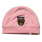 Moschino Cappello tinta unita con Logo Rosa per Neonata MUX065 ROSA MOSCHINO 