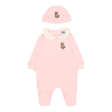 Moschino Tutina Manica Lunga tinta unita con Cappello Rosa per Neonata MUY08H ROSA MOSCHINO 