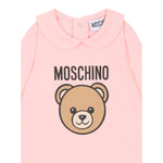 Moschino Tutina Manica Lunga tinta unita con Logo Rosa per Neonata MUY08JAXX ROSA MOSCHINO 