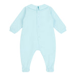 Moschino Tutina Manica Lunga tinta unita con Logo Azzurro per Neonato MUY08JX AZZURRO MOSCHINO 