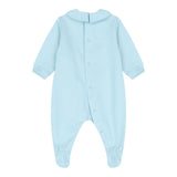 Moschino Tutina Manica Lunga tinta unita con Logo Azzurro per Neonato MUY08JXX AZZURRO MOSCHINO 