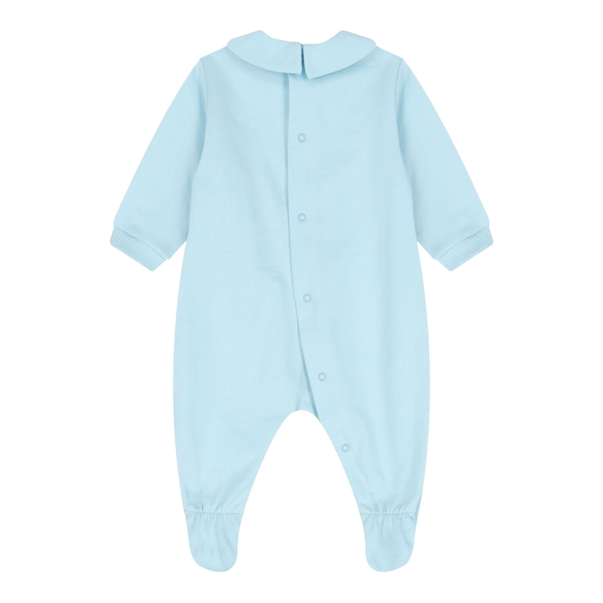 Moschino Tutina Manica Lunga tinta unita con Logo Azzurro per Neonato MUY08JXX AZZURRO MOSCHINO 