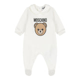 Moschino Tutina Manica Lunga tinta unita con Logo Bianco per Neonato MUY08JXX BIANCO MOSCHINO 