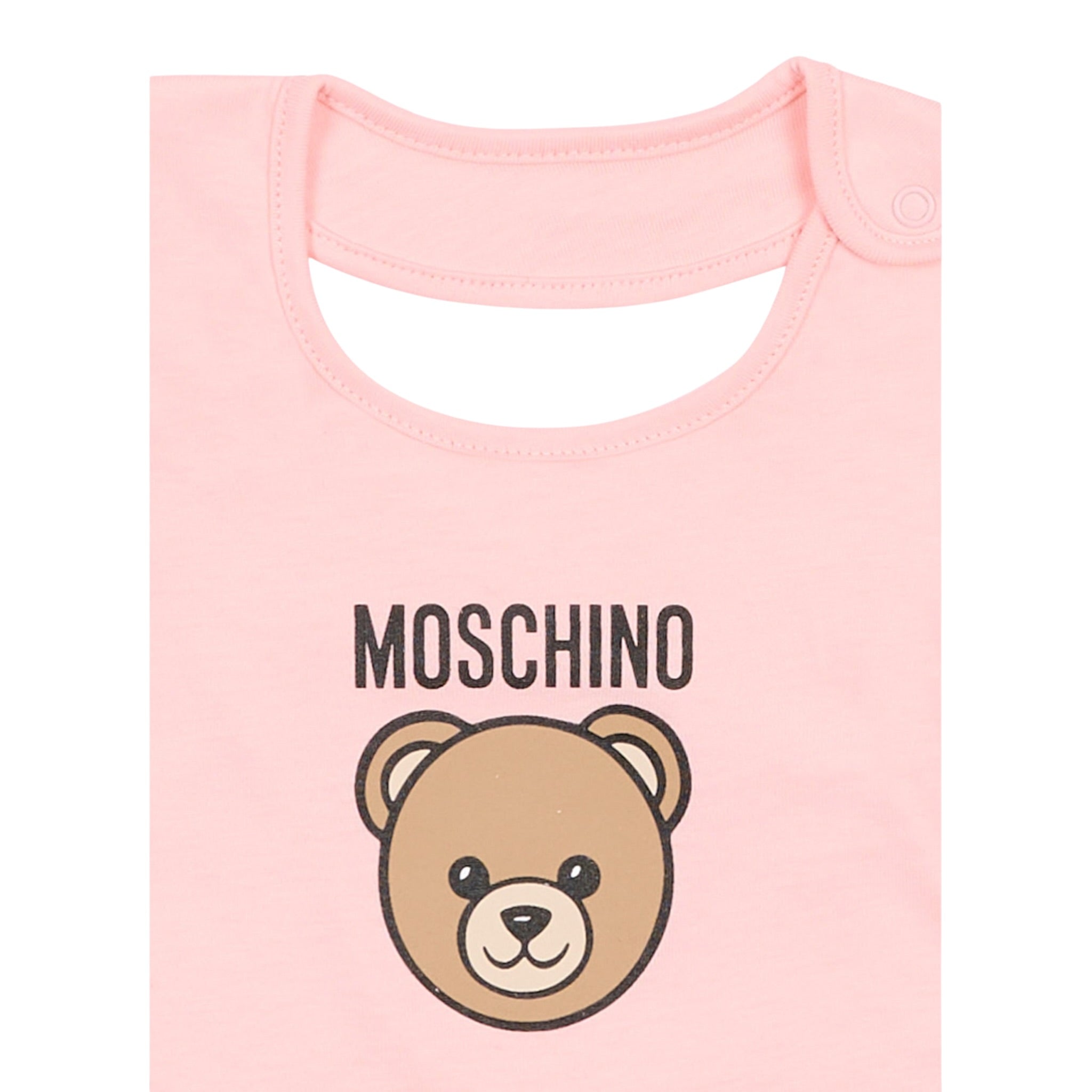 Moschino Set Cappello-Bavetta tinta unita Rosa per Neonata MUY08KAXX ROSA MOSCHINO 