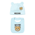 Moschino Set Cappello-Bavetta tinta unita Azzurro per Neonato MUY08K AZZURRO MOSCHINO 