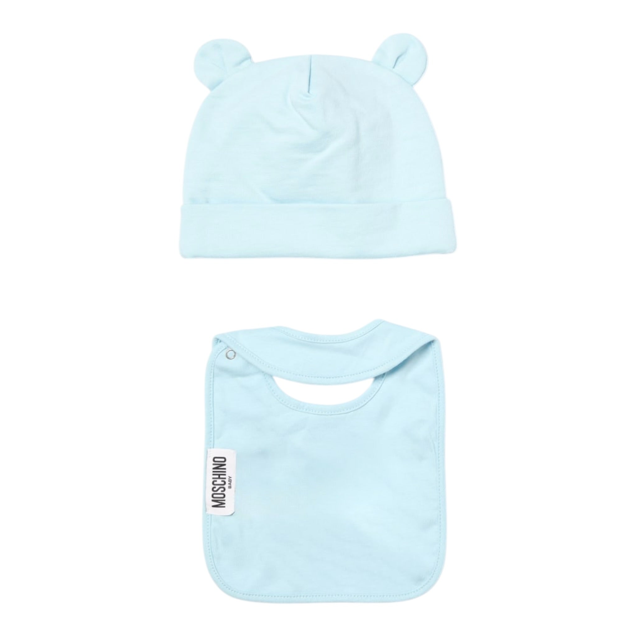 Moschino Set Cappello-Bavetta tinta unita Azzurro per Neonato MUY08K AZZURRO MOSCHINO 