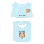 Moschino Set Cappello-Bavetta tinta unita Azzurro per Neonato MUY08KXX AZZURRO MOSCHINO 