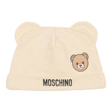 Moschino Set Cappello-Bavetta tinta unita Beige per Neonato MUY08KXX BEIGE MOSCHINO 