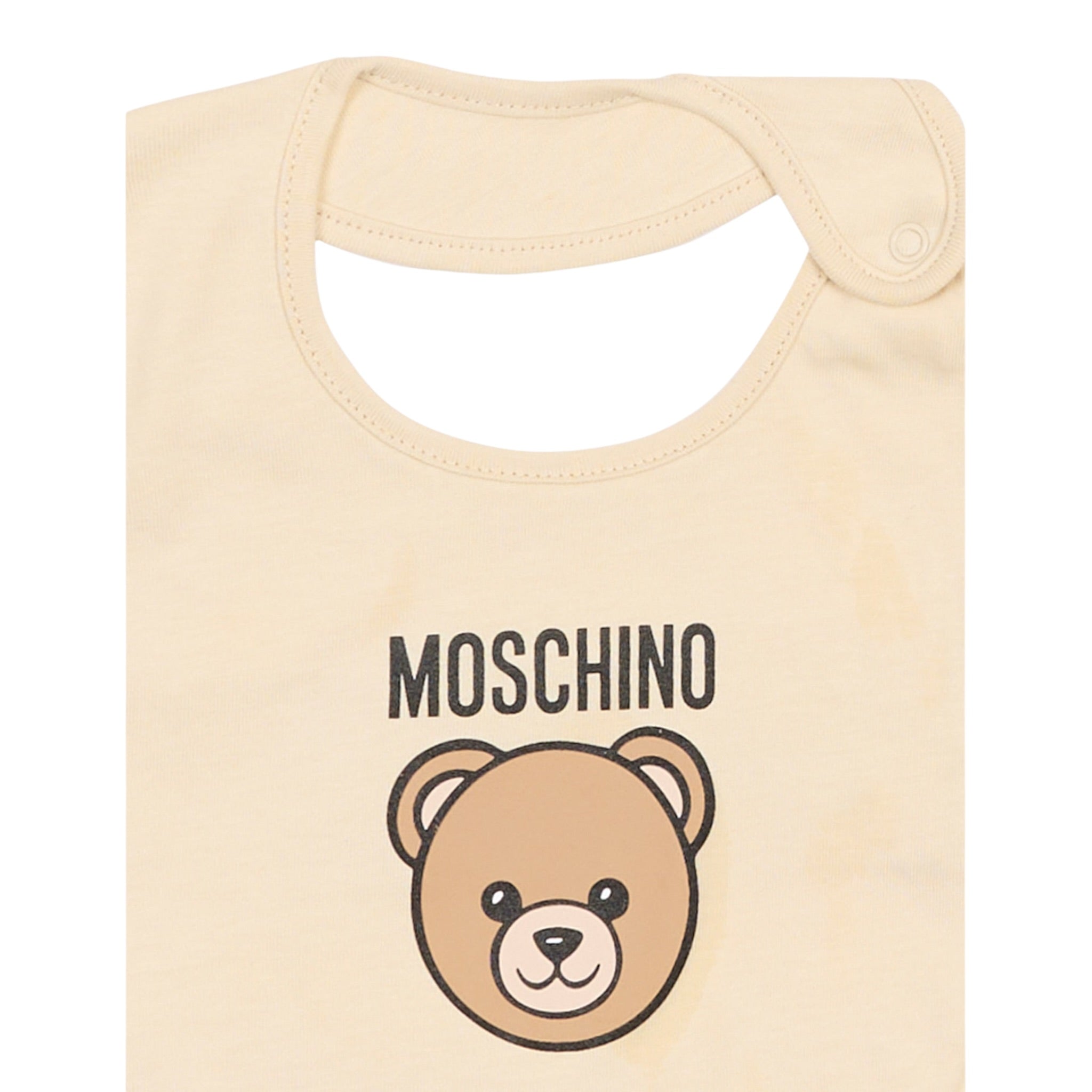 Moschino Set Cappello-Bavetta tinta unita Beige per Neonato MUY08KXX BEIGE MOSCHINO 
