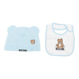 Moschino Set Cappello-Bavetta tinta unita Azzurro per Neonato MUY08LO AZZURRO MOSCHINO 