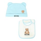 Moschino Set Cappello-Bavetta tinta unita Azzurro per Neonato MUY08LXM AZZURRO MOSCHINO 