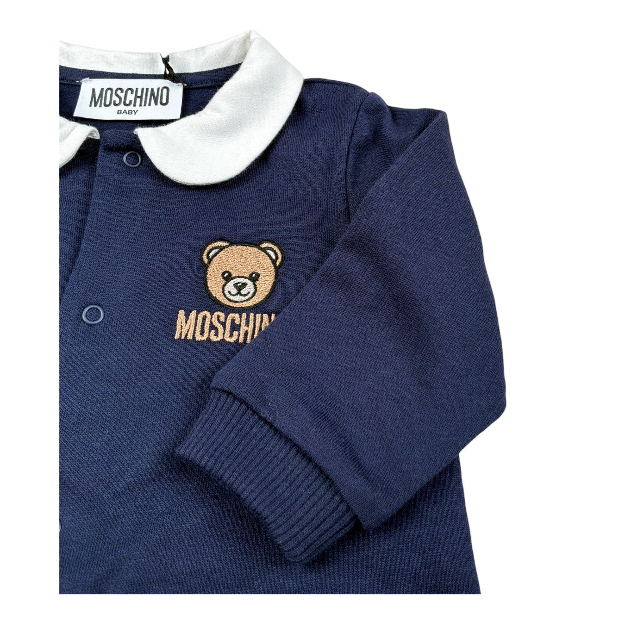 Moschino Tutina Manica Lunga tinta unita Blu per Neonato MUY09D BLU MOSCHINO 