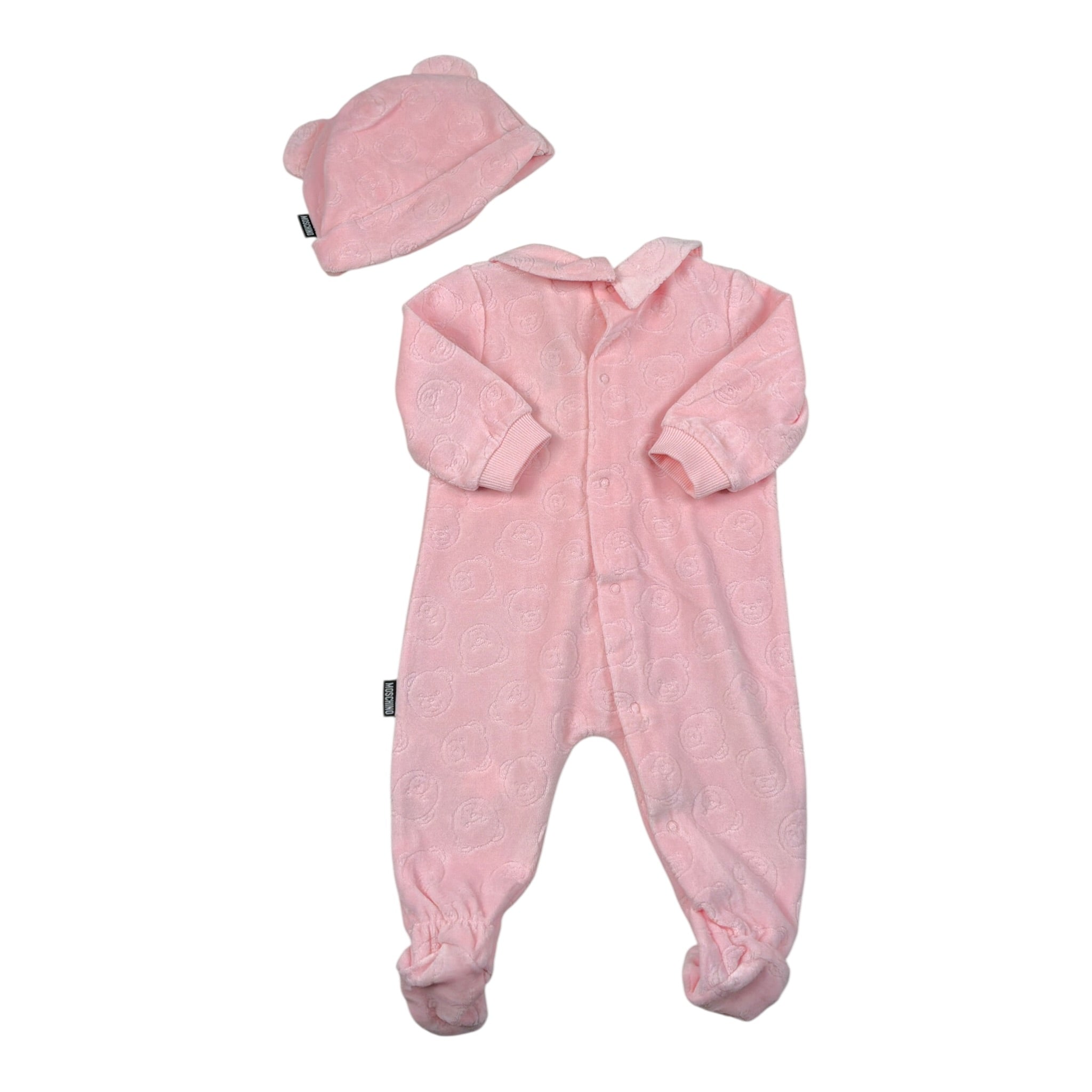 Moschino Set Tutina-Cappello In Ciniglia Rosa per Neonata MUY09E ROSA MOSCHINO 