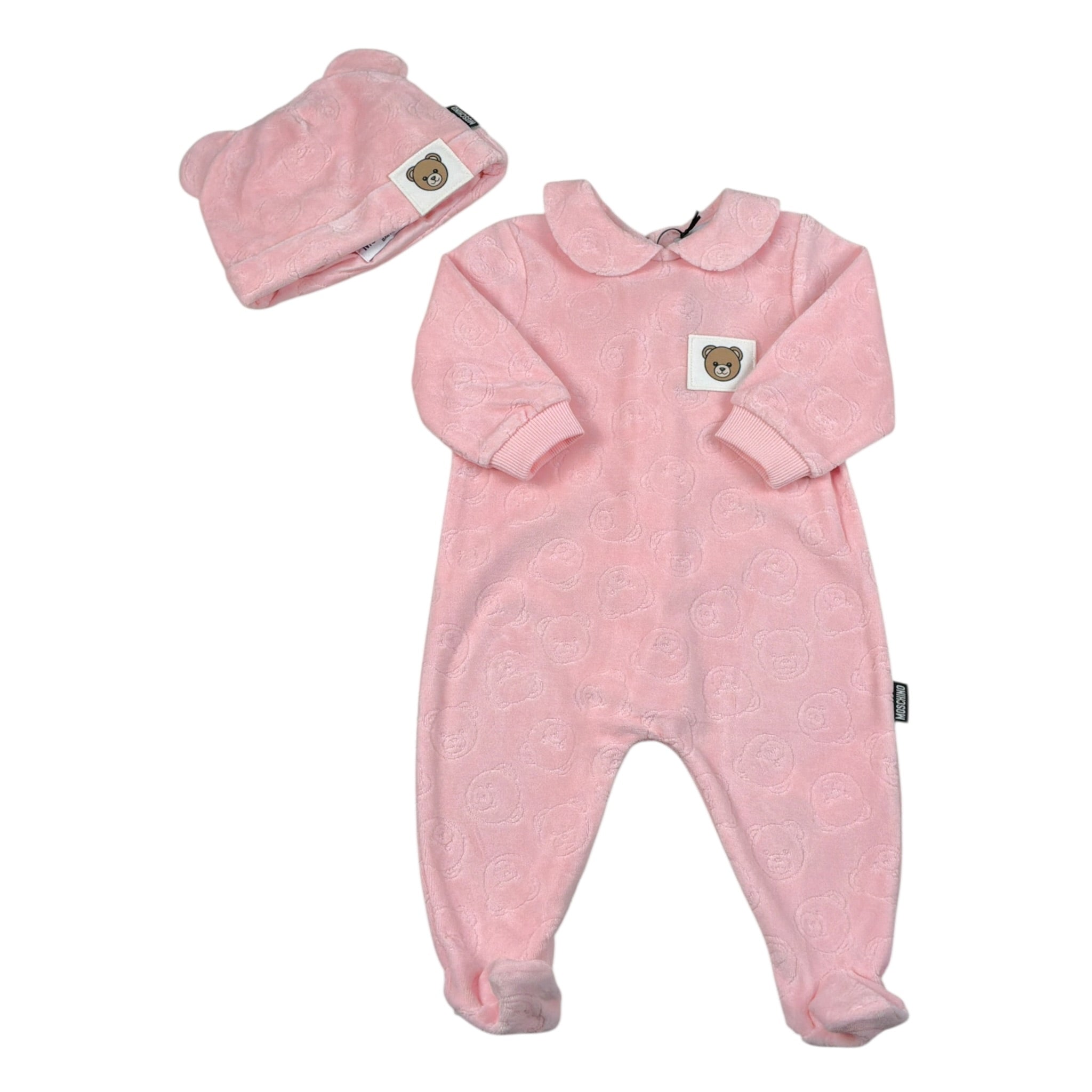 Moschino Set Tutina-Cappello In Ciniglia Rosa per Neonata MUY09E ROSA MOSCHINO 
