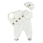 Moschino Tutina Set 3Pz Bavetta-Cappello Bianco per Neonata MUY09F BIANCO MOSCHINO 