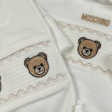 Moschino Tutina Set 3Pz Bavetta-Cappello Bianco per Neonata MUY09F BIANCO MOSCHINO 