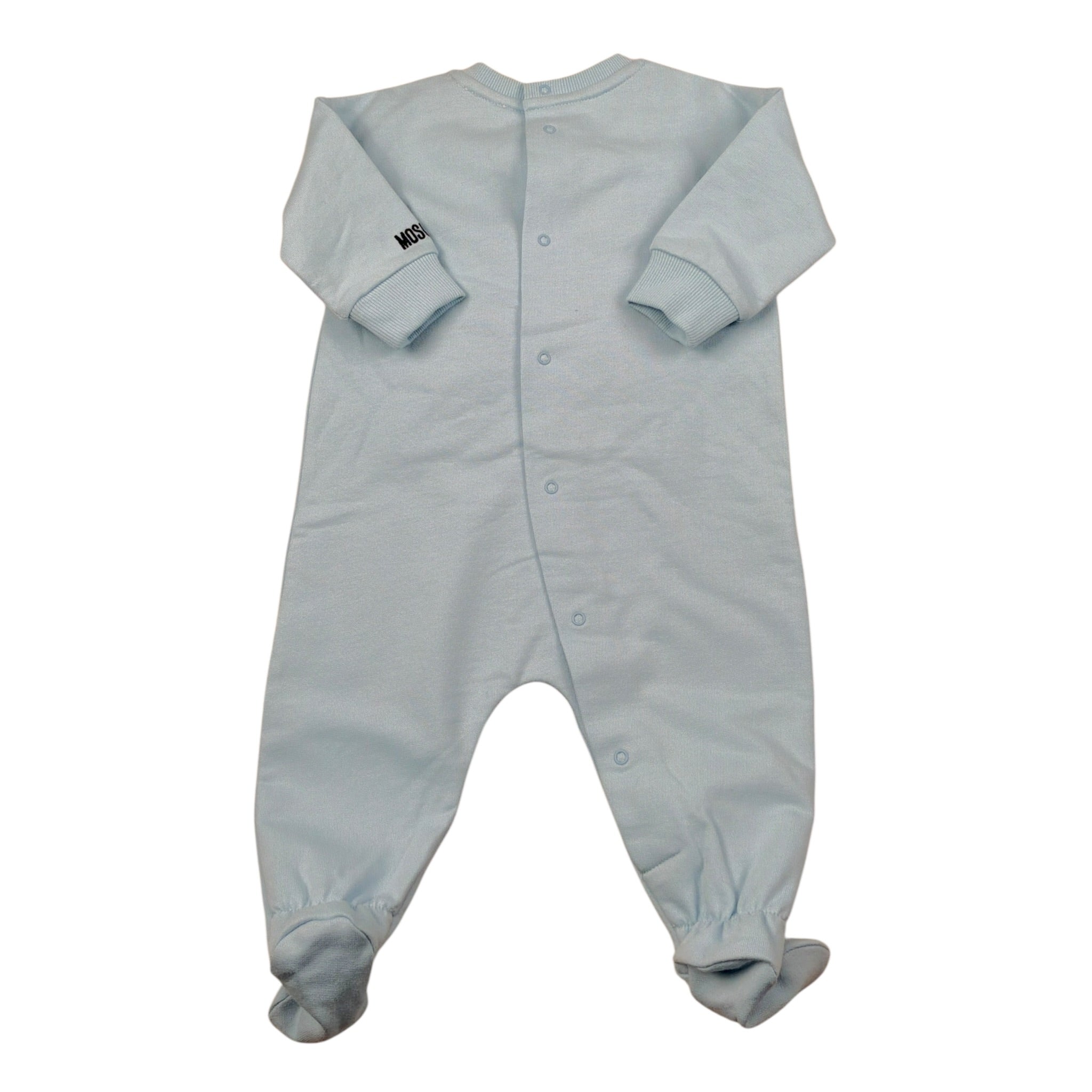 Moschino Tutina tinta unita con Stampa Azzurro per Neonato MUY09H AZZURRO MOSCHINO 