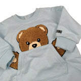 Moschino Tutina tinta unita con Stampa Azzurro per Neonato MUY09H AZZURRO MOSCHINO 